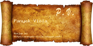 Panyek Viola névjegykártya